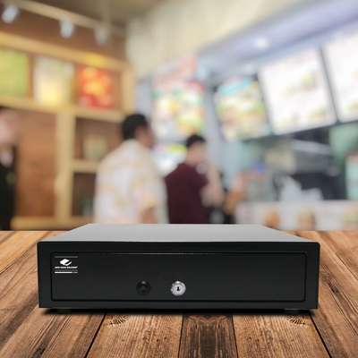 APG Cash Drawer Vasario 16X16 Black Manual 5 Bill x 5 Coin Till