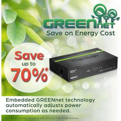 TRENDnet 5-Port Gigabit GREENnet Switch (Metal)