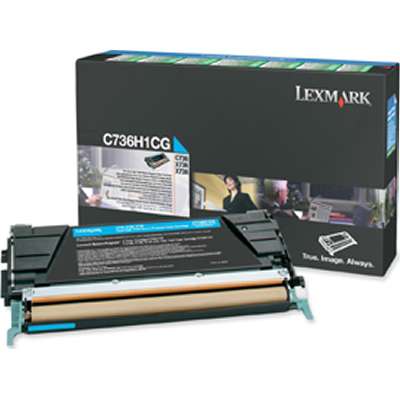 Lexmark C736, X736, X738 Cyan High Yield Return Program Toner Cartridge