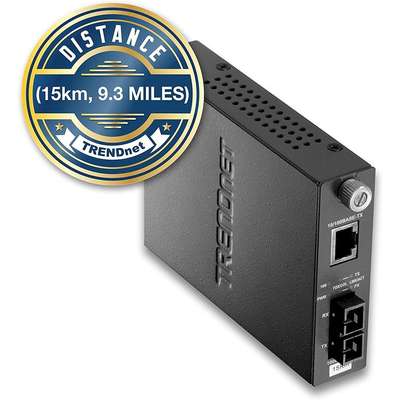 TRENDnet 10/100Base-TX to 100Base-FX Single Mode Fiber Converter (15KM)