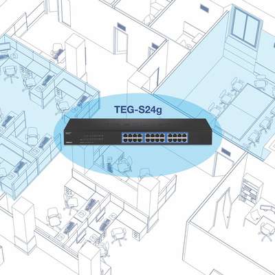 TRENDnet 24-Port Gigabit GREENnet Switch (Rack Mount)