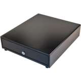 APG Cash Drawer Vasario 13X16 Black 24V 4 Bill x 8 Coin Till Cable Req