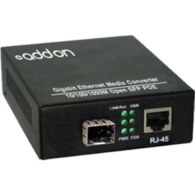 AddOn Media Converter 1000BTX-SPF PoE 10/100/1000M with Open SFP