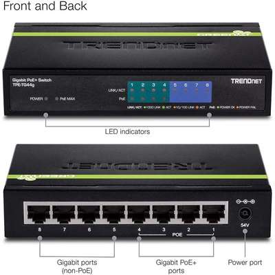TRENDnet 8-Port GREENnet Gigabit PoE+ Switch (4 PoE+, 4 Non-PoE)
