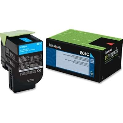 Lexmark 801C Cyan Return Program Toner Cartridge