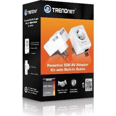 TRENDnet 500 AV Compact Powerline Adapter Kit /w Pass Through