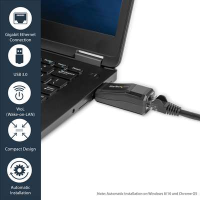 StarTech.com USB 3.0 to Gigabit Ethernet NIC Network Adapter