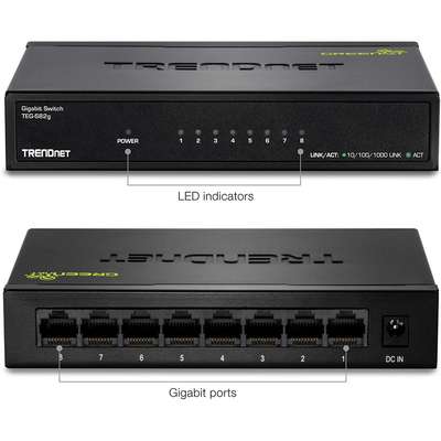 TRENDnet 8-Port Gigabit GREENnet Switch /w metal case