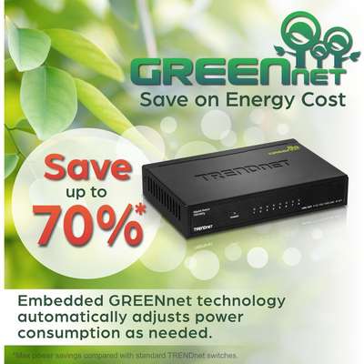 TRENDnet 8-Port Gigabit GREENnet Switch /w metal case