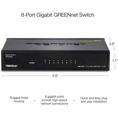 TRENDnet 8-Port Gigabit GREENnet Switch /w metal case