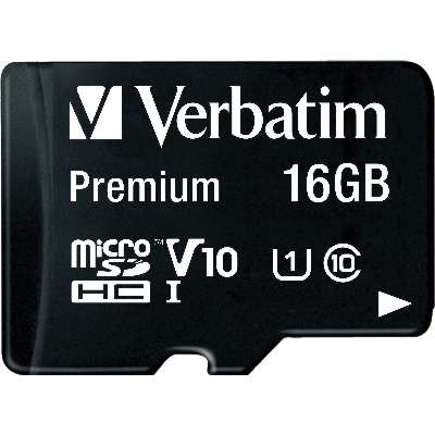 Verbatim 16GB microSDHC Card Class 10 with Adapter