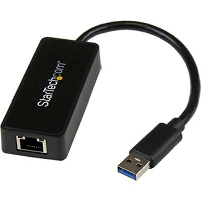 StarTech.com USB 3 Gigabit Ethernet Adapter NIC with USB Port - Black
