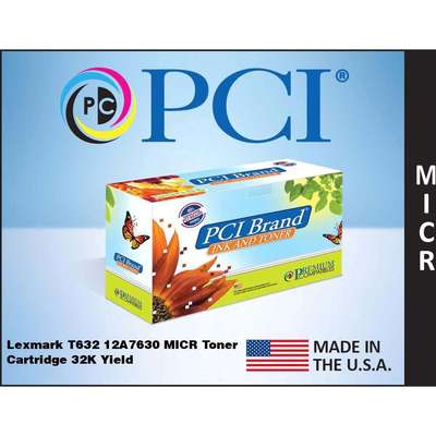 PCI Brand Lexmark T632 12A7630 MICR Toner CTG 32K