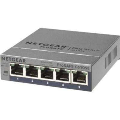 NETGEAR GS105E-200NAS ProSAFE Plus 5-Port Gigabit Web Managed Switch
