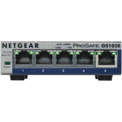 NETGEAR GS105E-200NAS ProSAFE Plus 5-Port Gigabit Web Managed Switch
