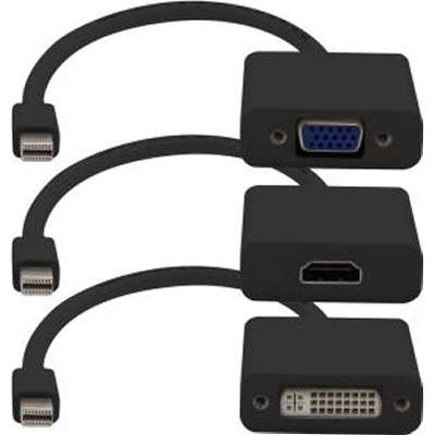 AddOn Mini-DP Bundle MDP to VGA HDMI & DVI Black Adapter