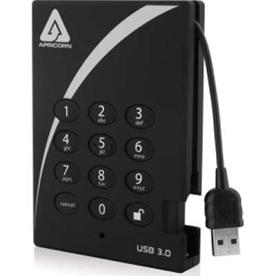 Apricorn 2TB AES-XTS Padlock Secure USB 3.0 256-Bit Encrypt TAA Comp