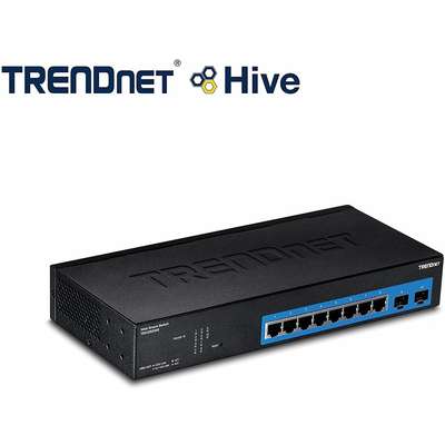 TRENDnet 10-Port Gigabit Web Smart Switch (8x Gigabit/2x Gigabit SFP)