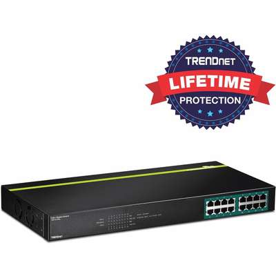 TRENDnet 16-Port Gigabit PoE+ Switch (250W)