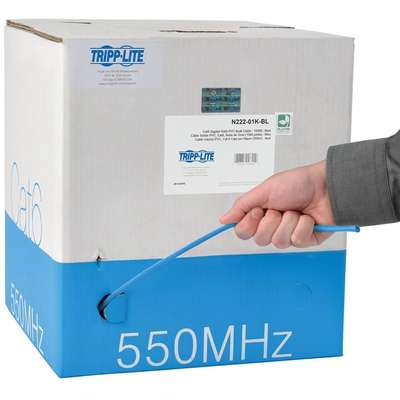 Tripp Lite 1000ft Cat6 Gigabit Bulk Solid-Core PVC Cable Blue
