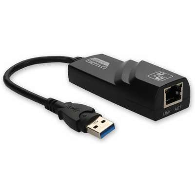AddOn USB 3A to RJ45 M/F Black Adapter