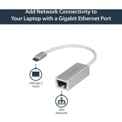 StarTech.com USB C to Gigabit Ethernet Adapter with Aluminum Housing - Silver