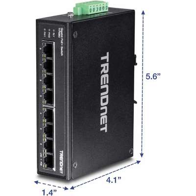 TRENDnet 8-Port hardened Industrial Gigabit PoE+ Switch