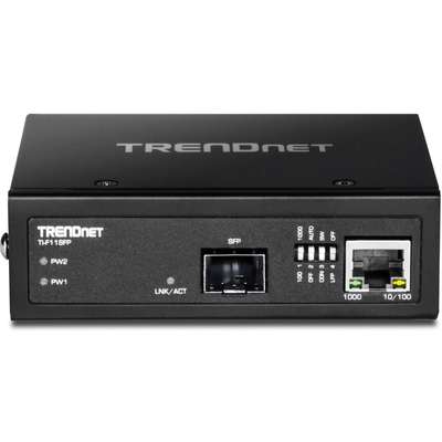 TRENDnet Hardened Industrial 100/1000Base-T to SFP Media Converter