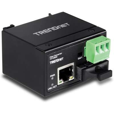 TRENDnet Hardened Industrial 100Base-FX Single-Mode SC Fiber Converter