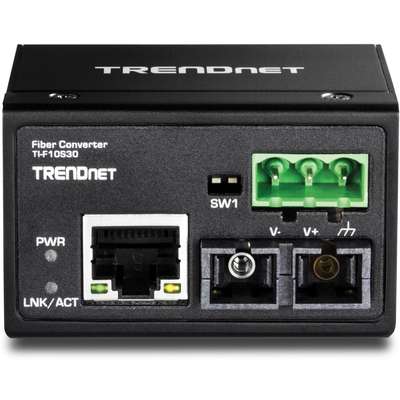 TRENDnet Hardened Industrial 100Base-FX Single-Mode SC Fiber Converter