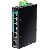 TRENDnet 6-Port hardened Industrial Gigabit PoE+ Layer 2 Managed DIN-Rail Switch