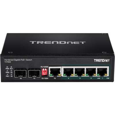 TRENDnet 6-Port hardened Industrial Gigabit PoE+ Switch