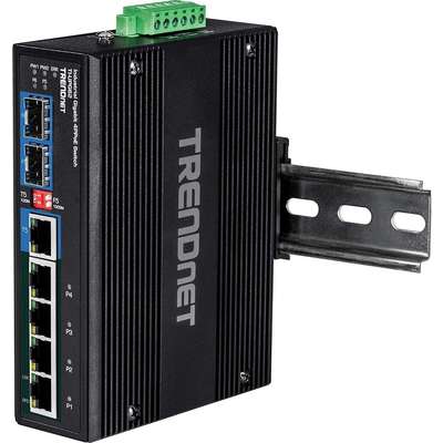 TRENDnet 6-Port Hardened Industrial Gigabit Ultra PoE DIN-Rail Switch