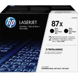 HP 87X 2-Pack High Yield Black Original LaserJet Toner Cartridges