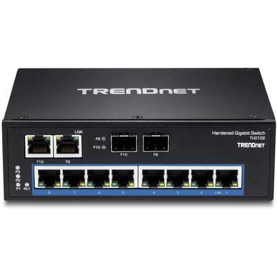 TRENDnet 10-Port Hardened Industrial Gigabit DIN-Rail Switch