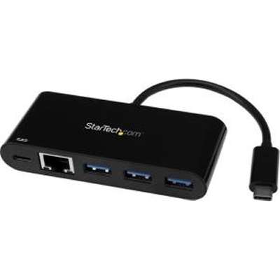 StarTech.com USB-C to GbE Adapter with 3-Port USB 3.0 Hub with Power Delivery