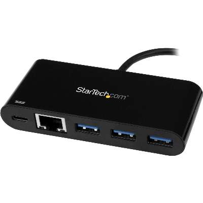 StarTech.com USB-C to GbE Adapter with 3-Port USB 3.0 Hub with Power Delivery