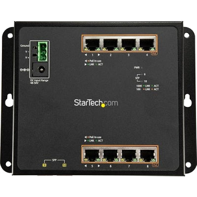 StarTech.com Gigabit Ethernet Switch - Managed 8 Port PoE+ plus 2 SFP Ports