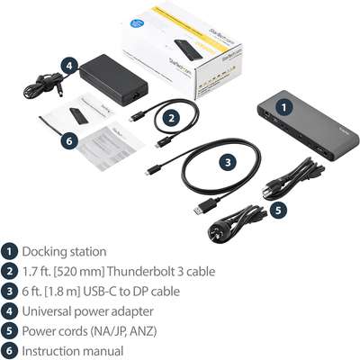 StarTech.com Thunderbolt 3 Dock - Dual 4K 60Hz DP Docking Station - 85W PD