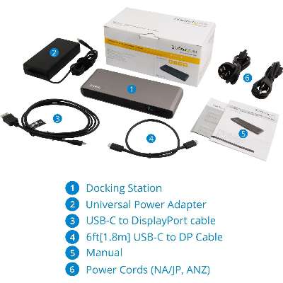 StarTech.com Thunderbolt 3 Dock - Dual 4K 60Hz DP Docking Station - 85W PD