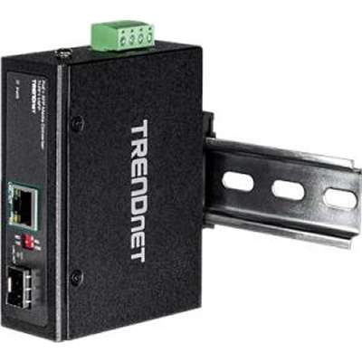 TRENDnet Hardened Industrial SFP to Gigabit PoE+ Media Converter