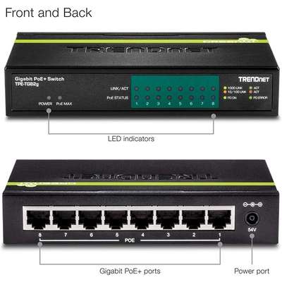 TRENDnet 8-Port Gigabit PoE+ Switch