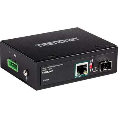 TRENDnet Hardened Industrial SFP to Gigabit UPoE Media Converter