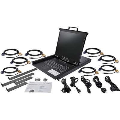 StarTech.com 8 Port Rackmount KVM Console with Cables KVM Switch with 19" LCD