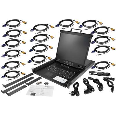 StarTech.com 16 Port Rackmount KVM Console with Cables KVM Switch with 19" LCD
