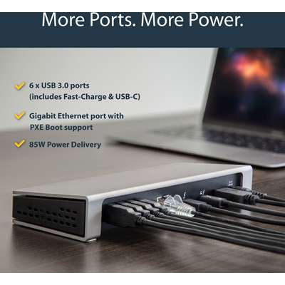 StarTech.com Thunderbolt 3 Dock Dual Monitor 4K 60Hz with DP - 85W PD/6xUSB/SD