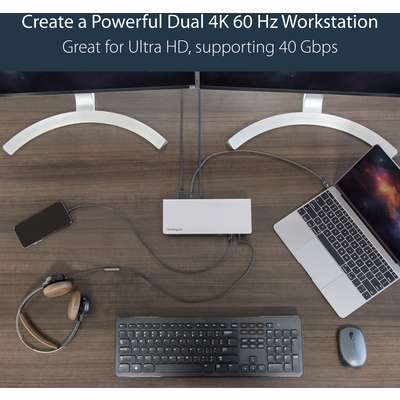 StarTech.com Thunderbolt 3 Dock Dual Monitor 4K 60Hz with DP - 85W PD/6xUSB/SD