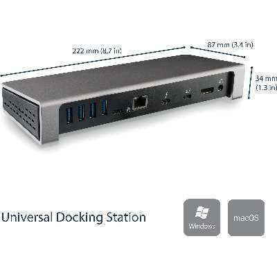 StarTech.com Thunderbolt 3 Dock Dual Monitor 4K 60Hz with DP - 85W PD/6xUSB/SD