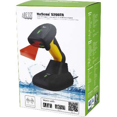 Adesso 2.4GHz RF Wireless Antimicrobial & Waterproof 2D Barcode Scanner