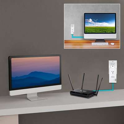 TRENDnet Powerline 1300 AV2 Adapter with Built-in Outlet